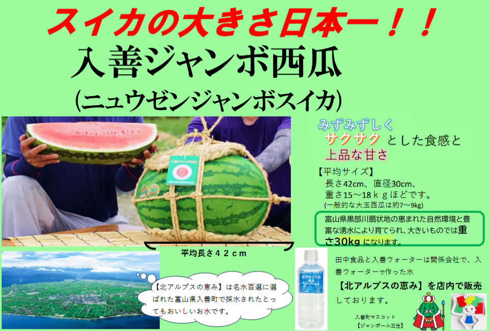 入善町ジャンボスイカ重さ当てチャレンジ